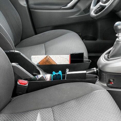 Dioche Organiseur de siège auto avec boîte de rangement pour accoudoir de  voiture et 2 porte-gobelets pliables