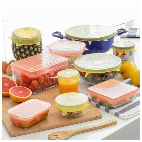 LIDYC : Jeu de 10 Couvercles de Cuisine Réutilisables et Réglables - 6 Ronds et 4 Rectangulaires (1/5)