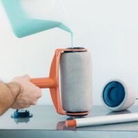 Rouleau peinture magique avec réservoir et manche extensible – Anti-éclaboussures et anti-gouttes – Finition professionnelle rapide – Shop-Story