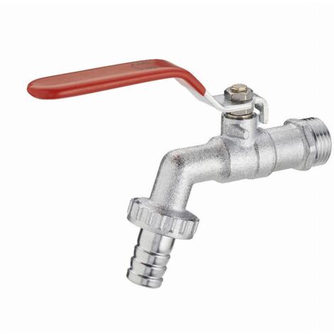 Rubinetto da giardino 1/4 di giro maschio 15x21 - maschio 20x27 con raccordo portagomma ø15 NOYON & THIEBAULT