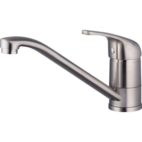 EUROSANITMiscelatore per lavello basso NF Tilt, acciaio inox satinato