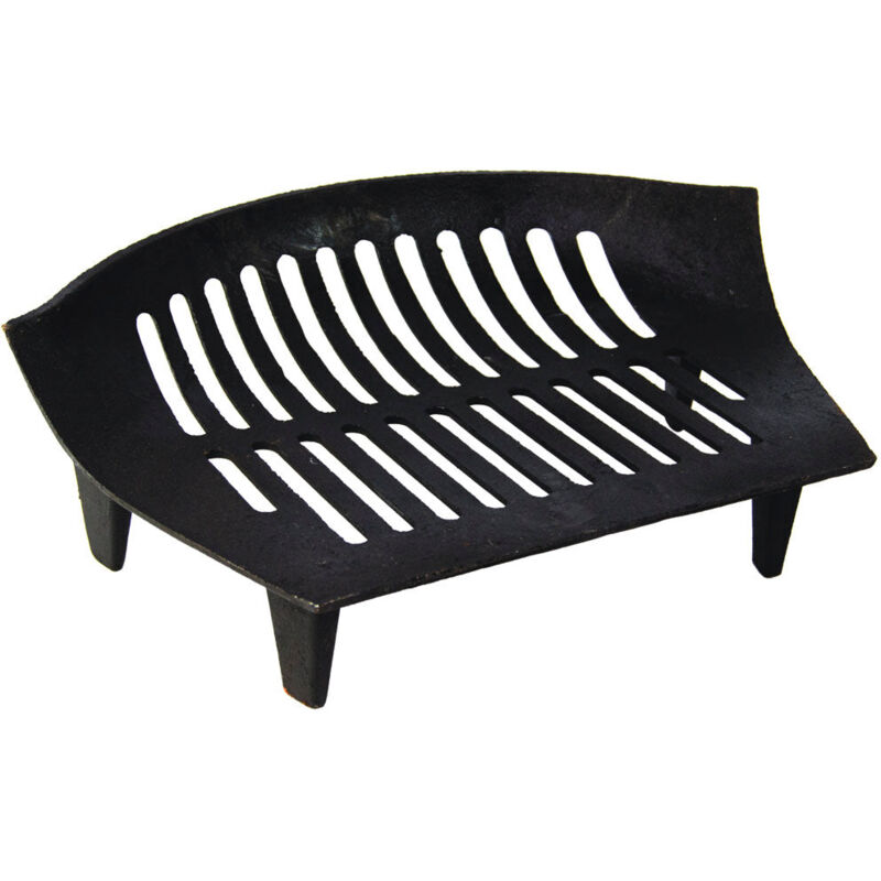 Cast Iron Fire Grate Medium Log Coal Fireside Accessory, Black