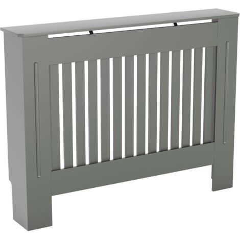 Chelsea Radiator Cover MDF Modern Cabinet Slatted Grill, Grey, Medium