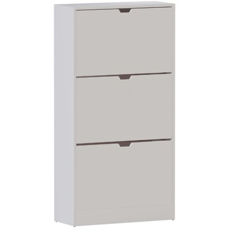 3 Drawer Shoe Cabinet Hallway Storage Cupboard Stand, 100% FSC, White