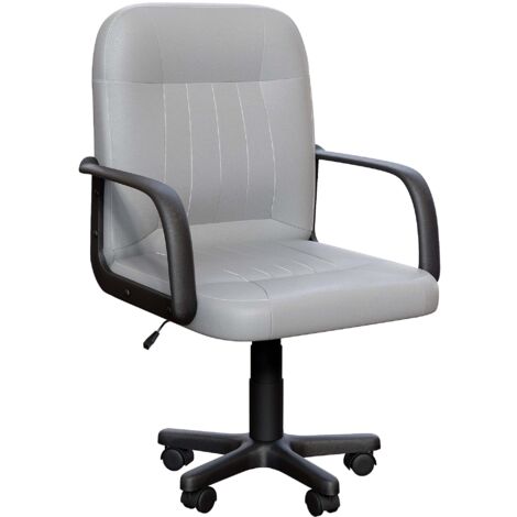 Morton Office Chair Faux Leather Adjustable Ergonomic Computer Desk Chair, Grey