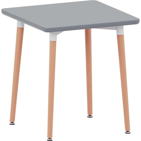 Batley 2 Seater Square Dining Table MDF Solid Beech Wood Dining Kitchen Furniture, Grey