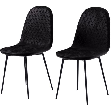 Vida Designs Luton Set Of 6 Upholstered Fabric Dining Chairs, Black (1/5)