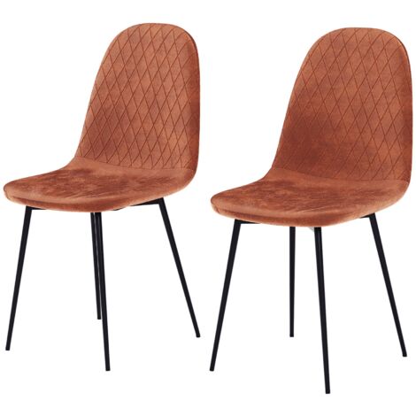 Vida Designs Luton Set Of 4 Upholstered Fabric Dining Chairs, Orange (1/5)