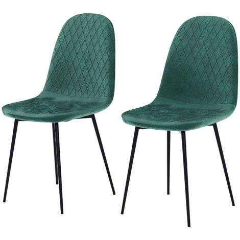 Vida Designs Luton Set Of 4 Upholstered Fabric Dining Chairs, Green (1/5)