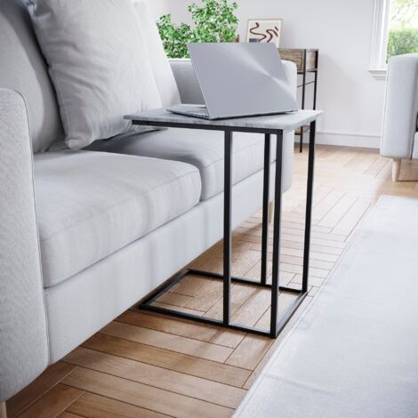 Brooklyn C Shaped Side Table MDF Sofa Coffee End Table, Grey