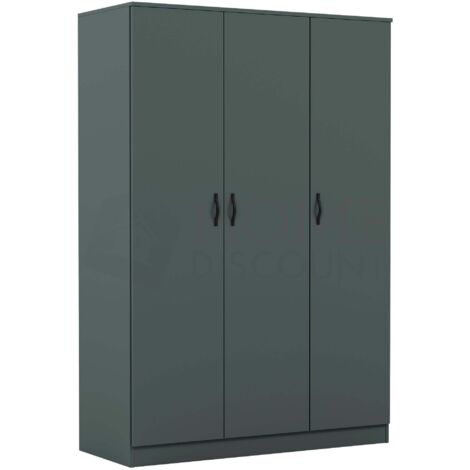 Riano 3 Door Wardrobe With Hanging Rail & Storage Shelf, Green