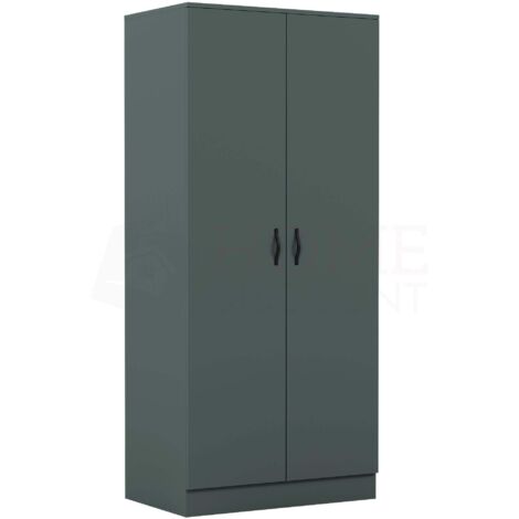 Riano 2 Door Wardrobe With Hanging Rail & Storage Shelf, Green