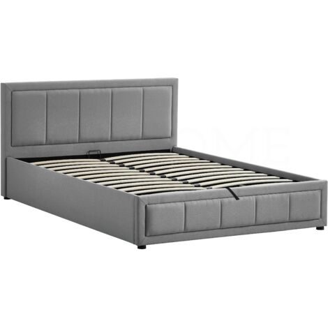 Vanita 4ft6 Double Modern Fabric Ottoman Bed Frame, 135 x 190 cm, Light-Grey
