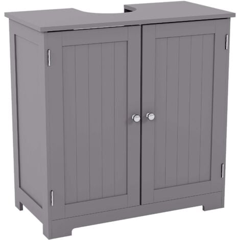 Priano 2 Door Under Sink Cabinet Bathroom Cupboard Storage Unit, Grey