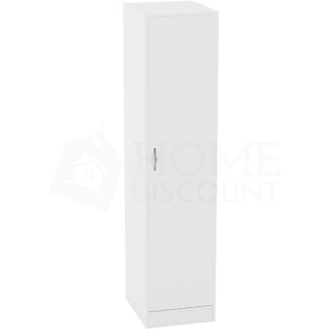Riano 1 Door Wardrobe With Hanging Rail & Storage Shelf, White (1/5)