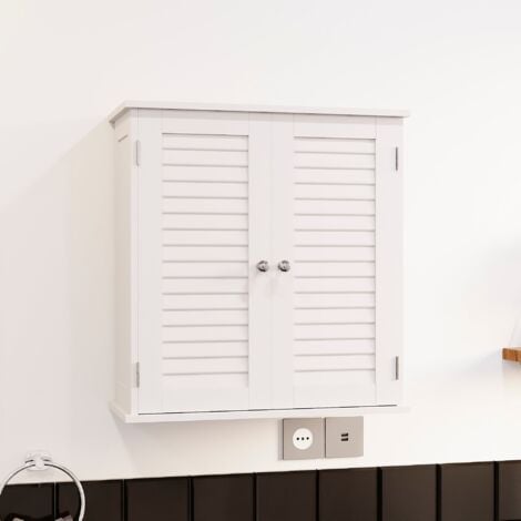 Liano 2 Door Bathroom Cabinet Wall Mounted Cupboard, White