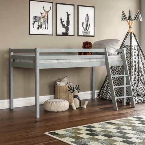 Grey wood store loft bed