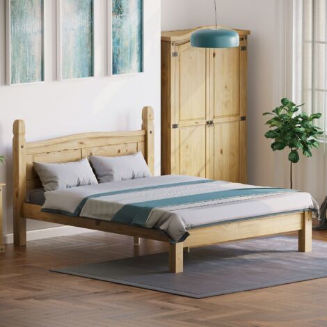 Corona Solid Pine Wood Bed Frame, Low Foot End, 5ft King Size, 200 x 150 cm