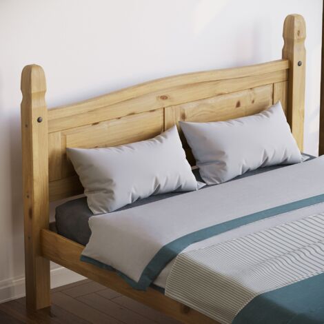 Corona 5ft King Size Solid Pine Wood Bed Frame, 150 x 200 cm, High-Foot-End