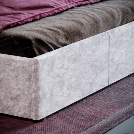 Veronica 4ft6 Double Fabric Ottoman Bed Frame, Silver Velvet, 190 x 135 cm
