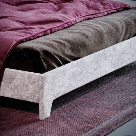 Victoria 4ft6 Double Fabric Bed Frame, 135 x 190 cm, Silver-Velvet