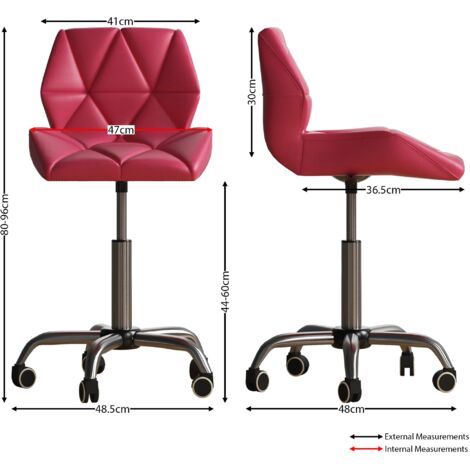 Geo Office Chair Faux Leather Adjustable Computer Desk Chair Padded Swivel Seat, Pink