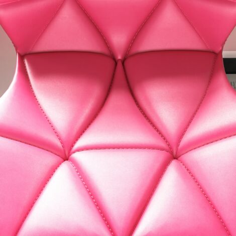 Geo Office Chair Faux Leather Adjustable Computer Desk Chair Padded Swivel Seat, Pink