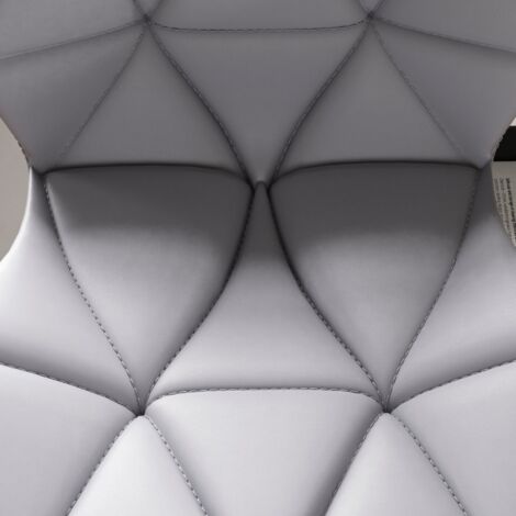 Geo Office Chair Faux Leather Adjustable Computer Desk Chair Padded Swivel Seat, Grey