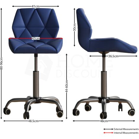 Geo Office Chair Faux Leather Adjustable Computer Desk Chair Padded Swivel Seat, Blue