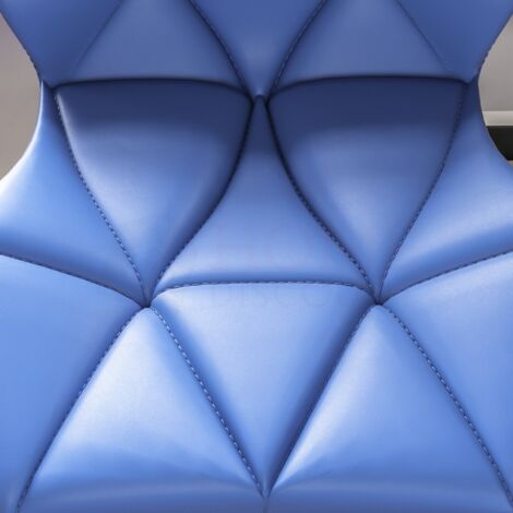 Geo Office Chair Faux Leather Adjustable Computer Desk Chair Padded Swivel Seat, Blue