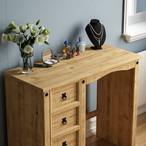 Corona Dressing Table 4 Drawer Solid Pine Makeup Vanity Computer Desk