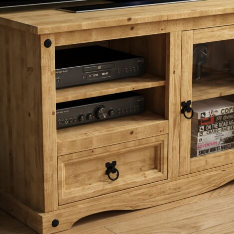 Corona Solid Pine TV Unit Entertainment Cabinet Stand Storage Unit