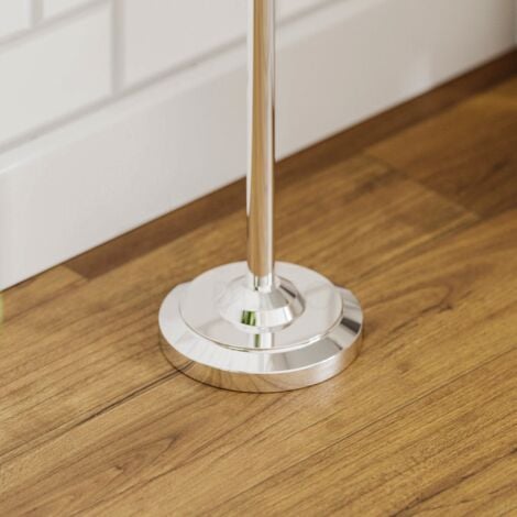 Floor Standing Toilet Roll Holder Tissue Storage Dispenser, Silver
