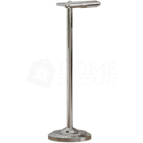 Floor Standing Toilet Roll Holder Tissue Storage Dispenser, Silver