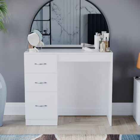 Riano Dressing Table 3 Drawer Makeup Vanity Computer Desk, White