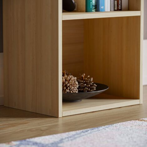 Oxford 2 Tier Cube Bookcase Shelving Storage Unit, Oak