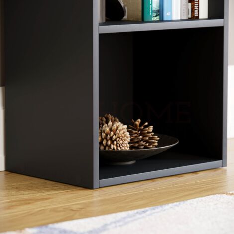 Oxford 3 Tier Cube Bookcase Shelving Storage Unit, Black