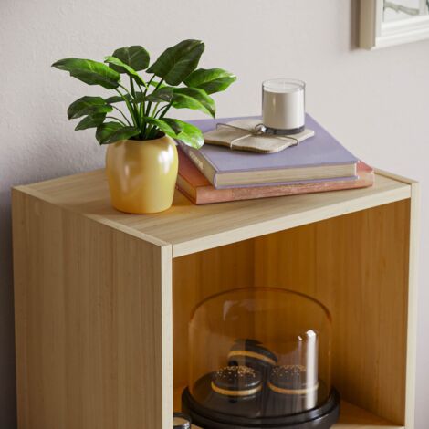 Oxford 3 Tier Cube Bookcase Shelving Storage Unit, Oak