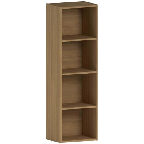 Oxford 4 Tier Cube Bookcase Shelving Storage Unit, Oak