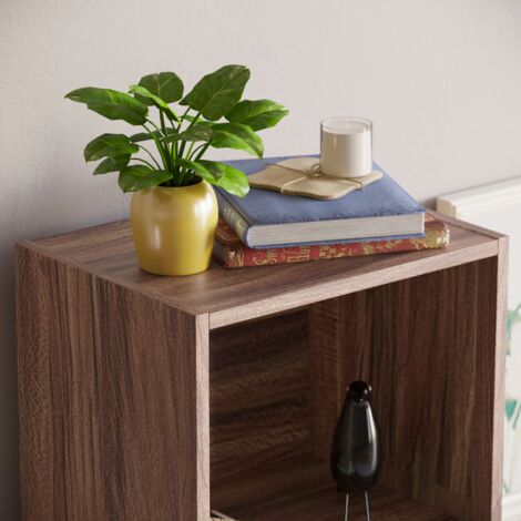 Oxford 5 Tier Cube Bookcase Shelving Storage Unit, Walnut