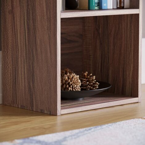 Oxford 5 Tier Cube Bookcase Shelving Storage Unit, Walnut