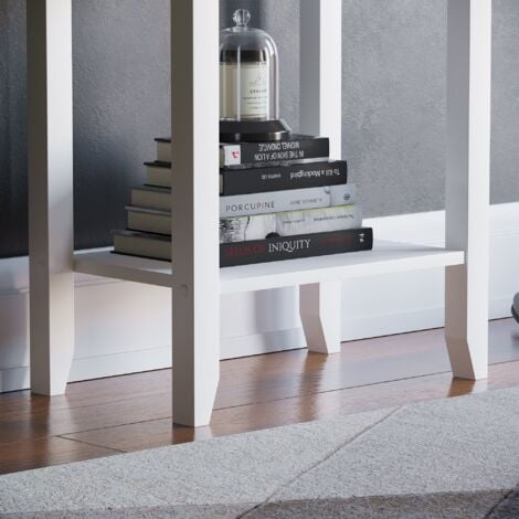 Windsor 1 Drawer Console Table With Shelf Side End Hallway Table, White