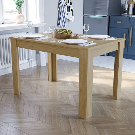 Oak Vida Designs Medina 4 Seater Dining Table MDF Wood Rectangle Modern Kitchen Dining Room Furniture Unit 