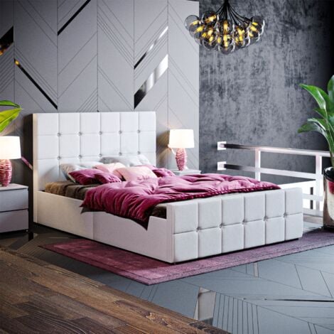 Valentina 4ft6 Double Fabric Ottoman Bed Frame, Light Grey Linen, 190 x 135 cm