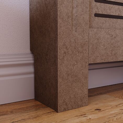 Milton Radiator Cover MDF Modern Cabinet Slatted Grill, Unfinished, Medium