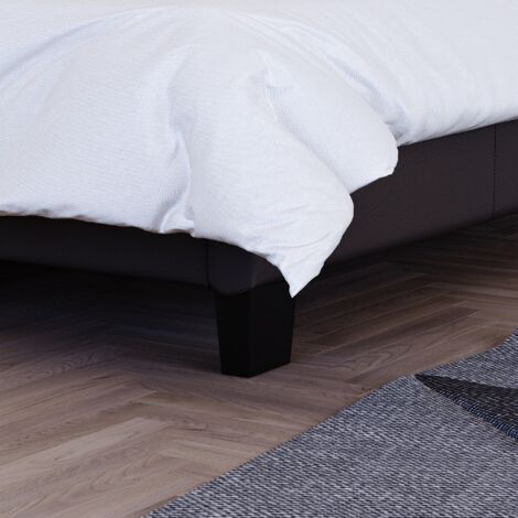 Lisbon 4ft6 Double Faux Leather Bed Frame, 135 x 190 cm, Brown