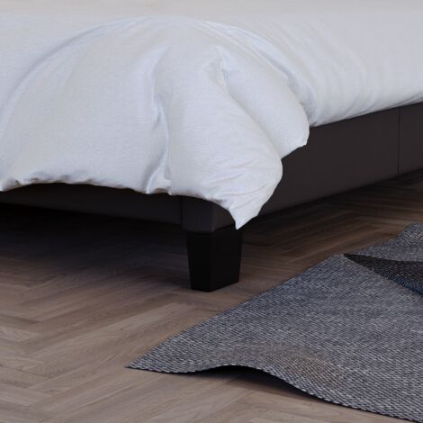 Lisbon 5ft King Size Faux Leather Bed Frame, Brown, 200 x 150 cm