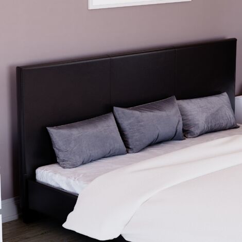 Lisbon 5ft King Size Faux Leather Bed Frame, Black, 200 x 150 cm