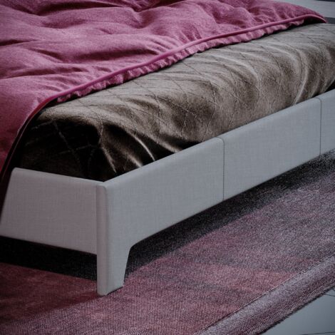 Victoria 4ft6 Double Fabric Bed Frame, Light Grey Linen, 190 x 135 cm