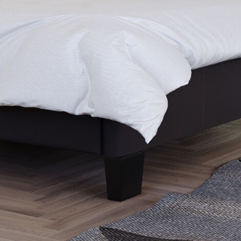 Lisbon 3ft Single Faux Leather Bed Frame, 90 x 190 cm, Brown